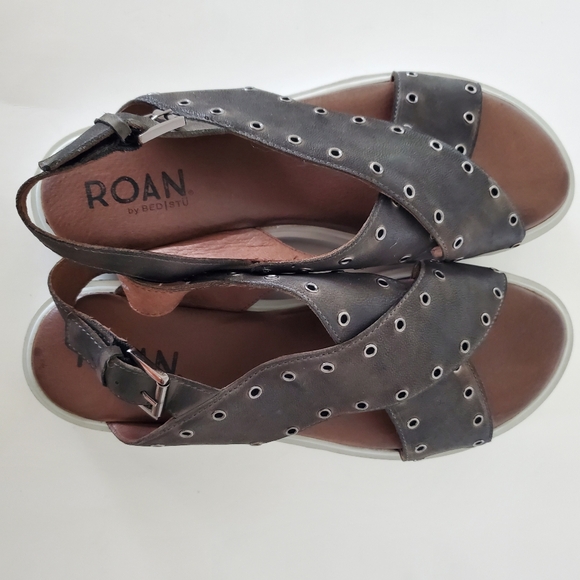 ROAN by BED STU Sz 10 HALI Criss Cross Leather Upper Platform Sandals Buckle - Picture 5 of 14